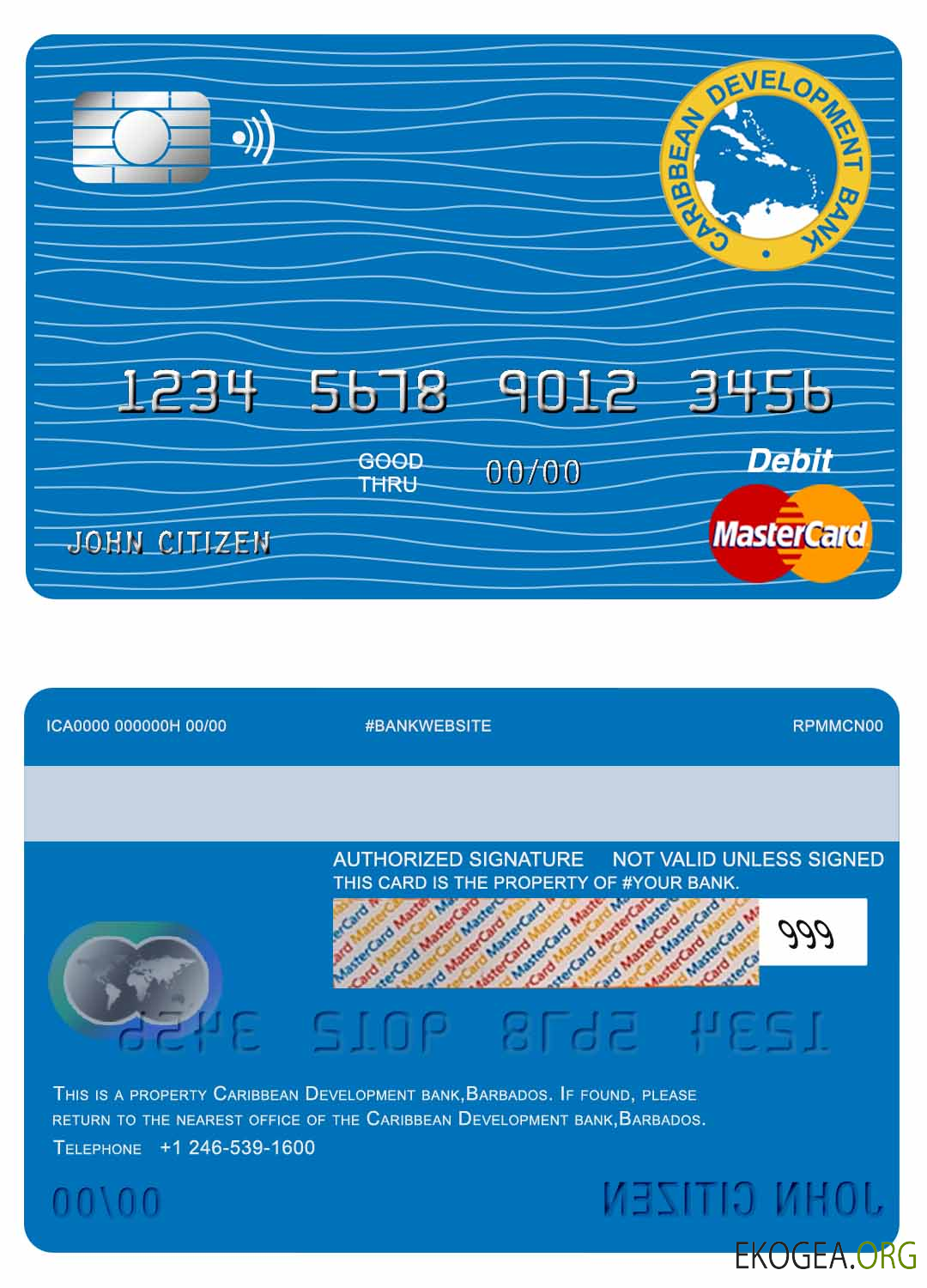 Carte principale de la banque de développement des Caraïbes de la Barbade